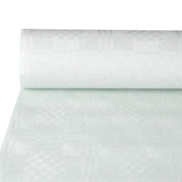 Pappersduk med damastprägling 50 m x 0,8 m vit