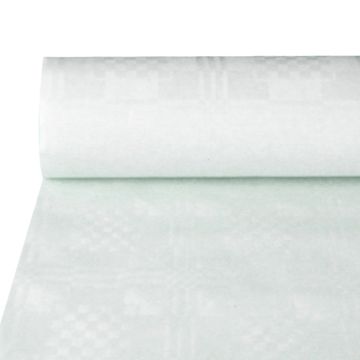 Pappersduk med damastprägling 50 m x 1,2 m vit