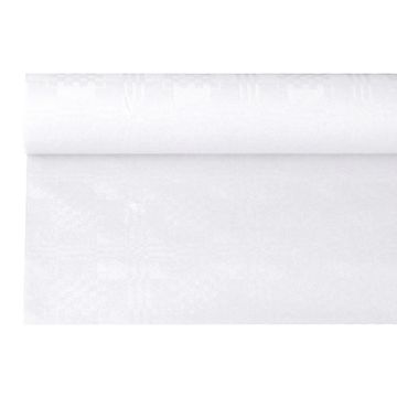 Pappersduk med damastprägling 6 m x 1,2 m vit
