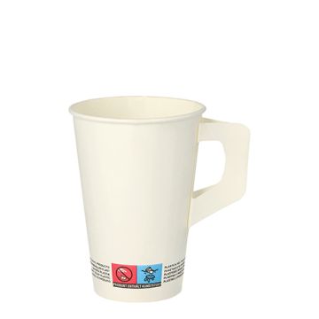 Pappbägare med handtag 0,2 l, Ø 7 cm x 9,7 cm vit