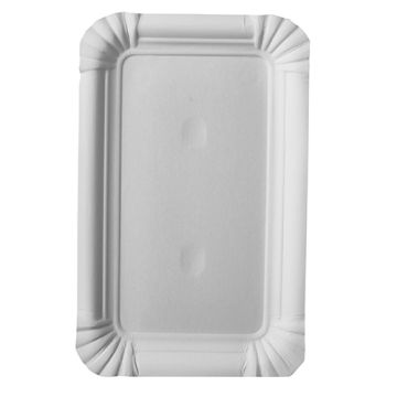 Tallrik, papper "pure" kantig 10 cm x 16 cm vit