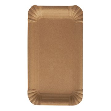 Tallrik, papper "pure" kantig 11 cm x 17,5 cm brun