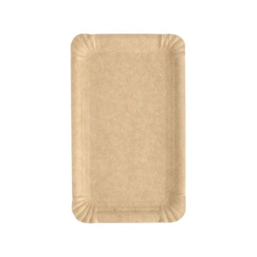 Tallrik, papper "pure" kantig 11 cm x 17,5 cm brun