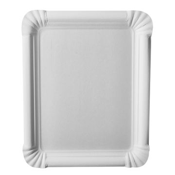 Tallrik, papper "pure" kantig 16,5 cm x 20 cm vit