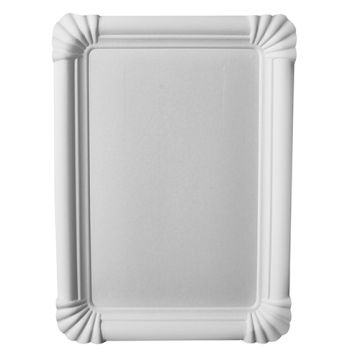 Tallrik, papper "pure" kantig 16,5 cm x 23 cm vit