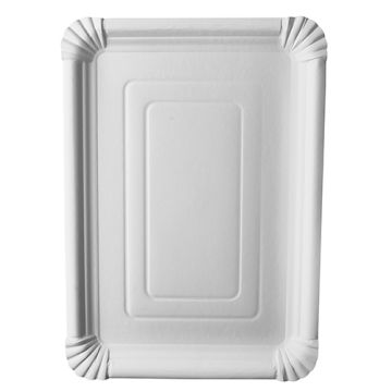 Tallrik, papper "pure" kantig 24 cm x 33 cm vit