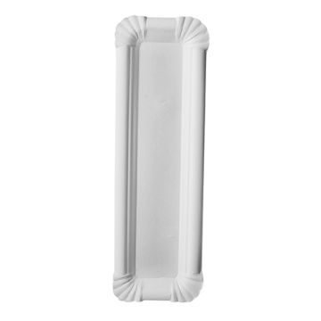 Tallrik, papper "pure" kantig 6,5 cm x 22 cm vit