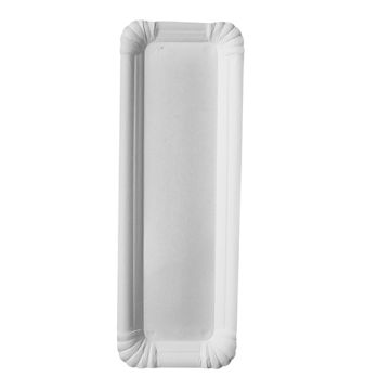Tallrik, papper "pure" kantig 8 cm x 23 cm vit