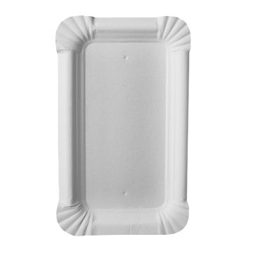 Tallrik, papper "pure" kantig 9 cm x 15 cm vit