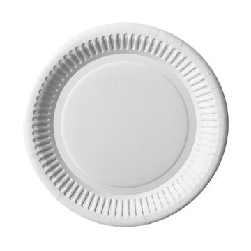 Tallrik, papper rund Ø 20 cm vit