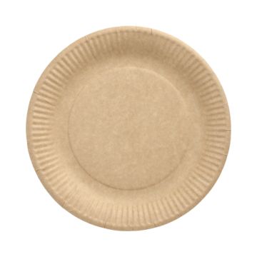 Tallrik, papper "pure" rund Ø 23 cm brun
