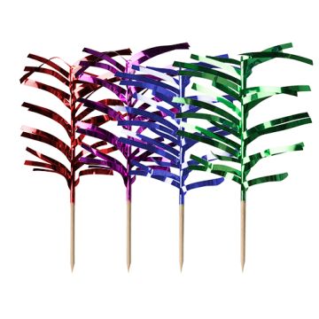 Partypinnar 12 cm sorterade färger "Palm Leaf"