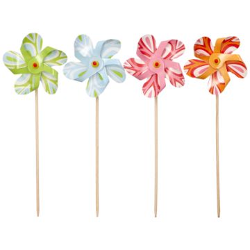 Partypinnar 17,5 cm sorterade färger "Väderkvarn"