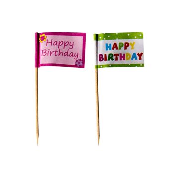Partypinnar 8 cm "Happy Birthday"
