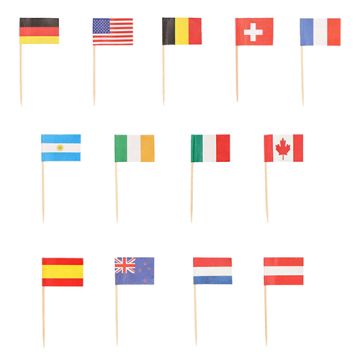 Partypinnar 8 cm "Nations"