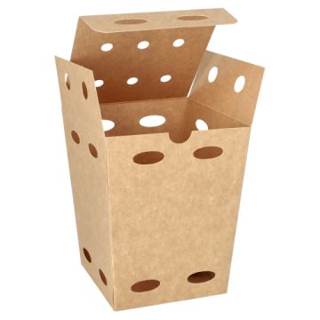 Pommes Frites box, papp "pure" 15 cm x 10,5 cm x 10,5 cm brun