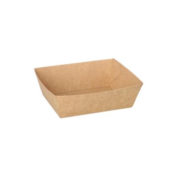 Snacksbricka tillverkad av kartong "pure" 3,5 cm x 7 cm x 9 cm brun