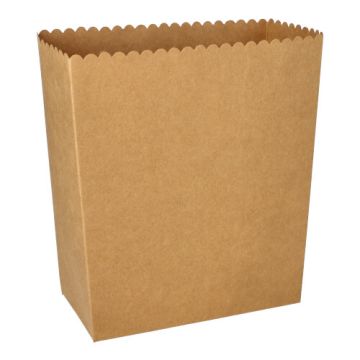 Popcornlådor Papp "pure" kantig 19,2 cm x 15,8 cm x 8 cm brun stor