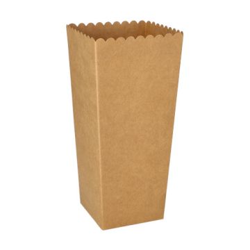 Popcornlådor Papp "pure" kantig 19,7 cm x 7 cm x 7 cm brun liten