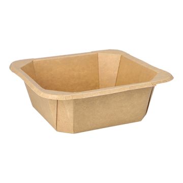 Salladsskålar av papp, 1200 ml, 18 x 18 cm x 6 cm brun