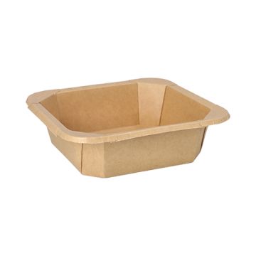Salladsskålar av papp, 750 ml, 16,2 x 16,2 cm x 4,7 cm bruna