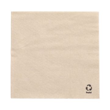 Servett 1-lagers 1/4-vikt 33 cm x 33 cm natur av återvunnet papper