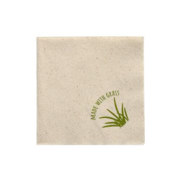 Servetter, 2-lagers 1/4-vikt 24 cm x 24 cm natur med gräs