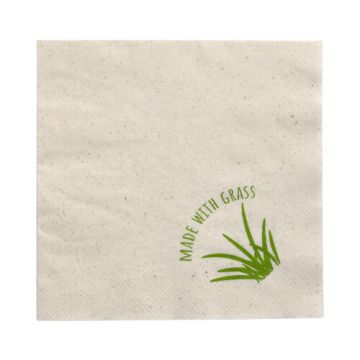 Servetter, 2-lagers 1/4-vikt 33 cm x 33 cm natur med gräs