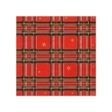 Servetter, 3-lagers 1/4-vikt 25 cm x 25 cm "Tartan"