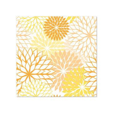 Servetter, 3-lagers 1/4-vikt 25 cm x 25 cm gul "Floralies"