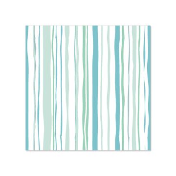 Servetter, 3-lagers 1/4-vikt 25 cm x 25 cm blå "Stripy"