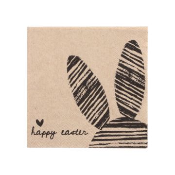 Servetter, 3-lagers 1/4-vikt 25 cm x 25 cm natur "Bunny" av återvunnet papper