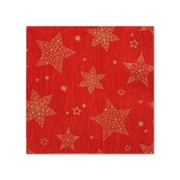 Servetter, 3-lagers 1/4-vikt 25 cm x 25 cm röd "Christmas Shine"