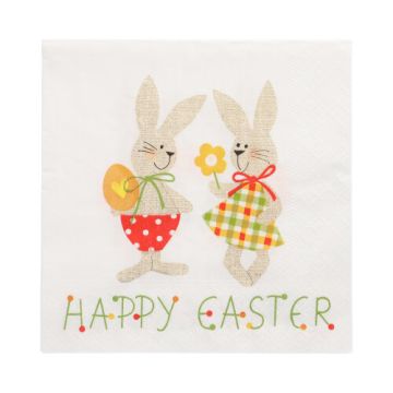 Servetter, 3-lagers 1/4-vikt 33 cm x 33 cm "Bunny Couple"