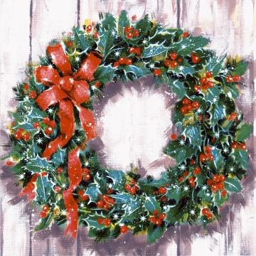 Servetter, 3-lagers 1/4-vikt 33 cm x 33 cm "Classic Wreath"