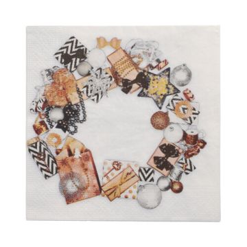 Servetter, 3-lagers 1/4-vikt 33 cm x 33 cm "Ambiance de Fete"