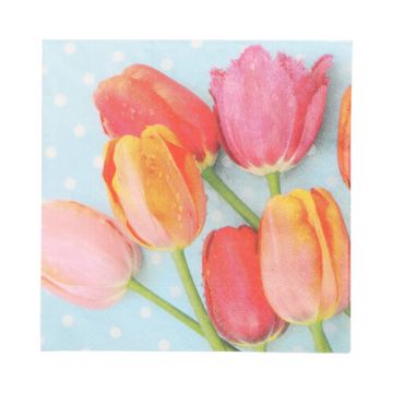 Servetter, 3-lagers 1/4-vikt 33 cm x 33 cm "Bella Tulipa"