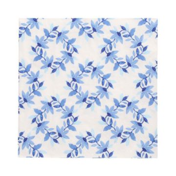 Servetter, 3-lagers 1/4-vikt 33 cm x 33 cm "Blue Wreaths"