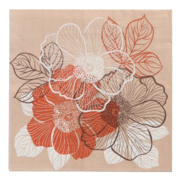 Servetter, 3-lagers 1/4-vikt 33 cm x 33 cm "Bouquet"