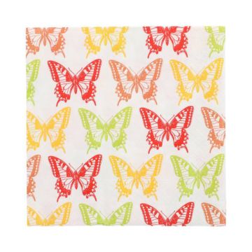 Servetter, 3-lagers 1/4-vikt 33 cm x 33 cm "Butterflies"