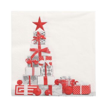 Servetter, 3-lagers 1/4-vikt 33 cm x 33 cm "Cadeaux"