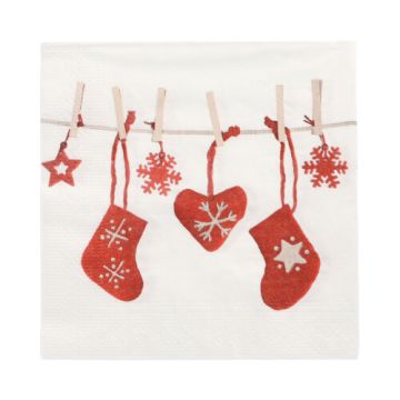 Servetter, 3-lagers 1/4-vikt 33 cm x 33 cm "Chaussettes"