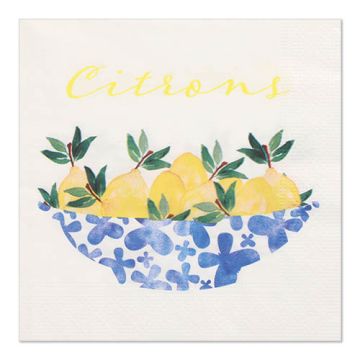 Servetter, 3-lagers 1/4-vikt 33 cm x 33 cm "Citrons"