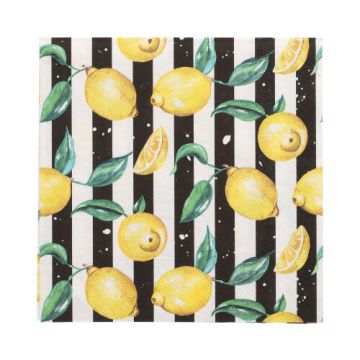 Servetter, 3-lagers 1/4-vikt 33 cm x 33 cm "Citrus Lines"