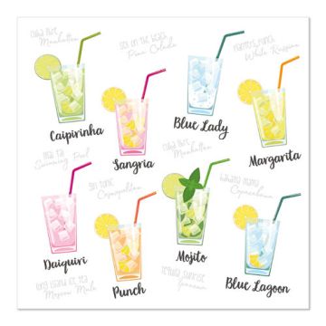 Servetter, 3-lagers 1/4-vikt 33 cm x 33 cm "Cocktail"