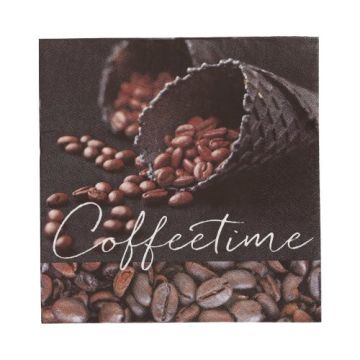 Servetter, 3-lagers 1/4-vikt 33 cm x 33 cm "Coffeetime"