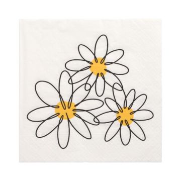 Servetter, 3-lagers 1/4-vikt 33 cm x 33 cm "Daisy"