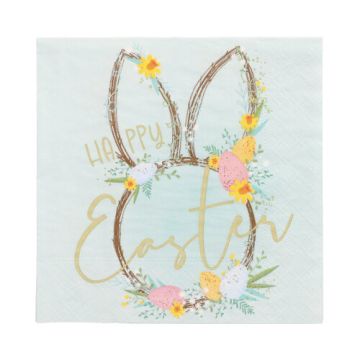 Servetter, 3-lagers 1/4-vikt 33 cm x 33 cm "Easter Accents"