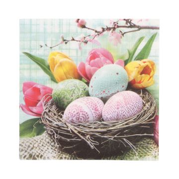 Servetter, 3-lagers 1/4-vikt 33 cm x 33 cm "Easter Basket"