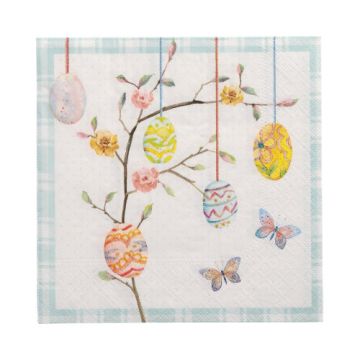 Servetter, 3-lagers 1/4-vikt 33 cm x 33 cm "Easter Branch"